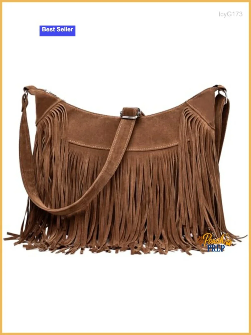 Vegan Suede Fringe Hobo Crossbody Shoulder Purse